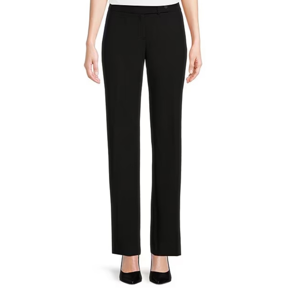 Calvin Klein Classic Fit Trouser Leg Stretch Luxe Pants Black Size 4 runs big